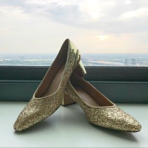 Zara Gold Glitter Heels! ✨